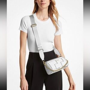 Micheal Kors Small Jet Woven Crossbody Bag